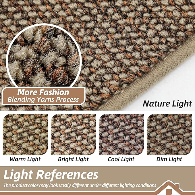 BEQHAUSE Dirt Trapper Door Mat 32" x 72", Non-Slip Washable Doormats Entrance Mat, Dirt Resistant and Absorbent Welcome Mat, Low Profile Floor Mats for Front Back Door and Entryway, Beige