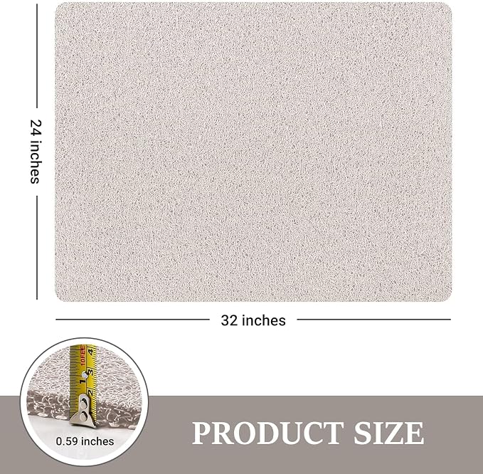 LuxStep Shower Mat Bathtub Mat,24x32 inch, Non-Slip Bath Mat with Drain, Quick Drying PVC Loofah Bathmat for Tub,Shower,Bathroom (Phthalate Free,White)