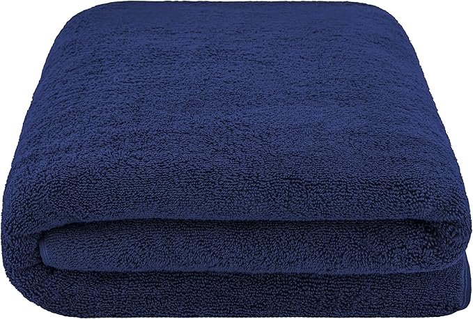 Cotton Paradise 100% Cotton Turkish Towel, Soft Absorbent Quick Dry, 40x80 Oversized Bath Sheet Towel, Navy Blue