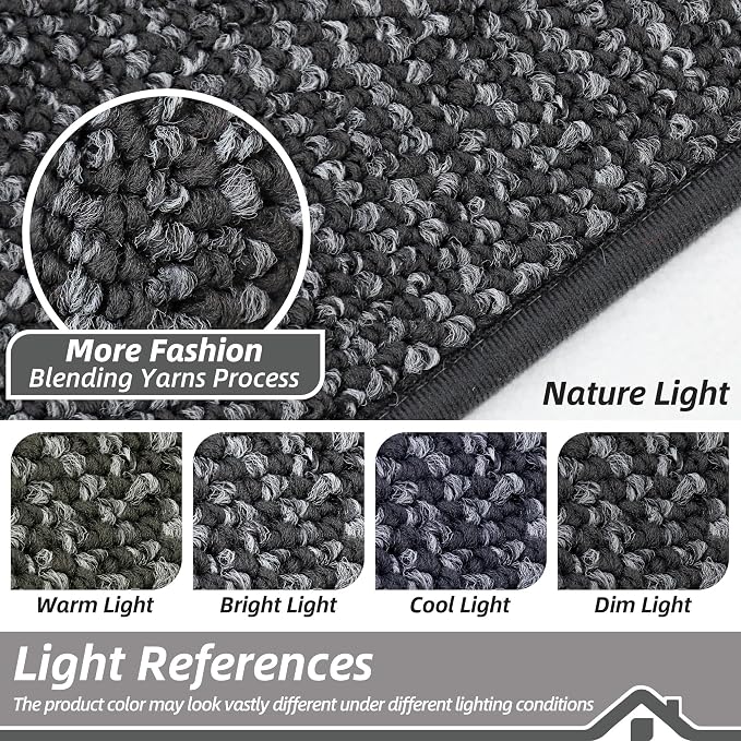 BEQHAUSE Kitchen Runner Rugs 32"x84", Non-Slip Kitchen Mats for Floor, Super Absorbent and Stain Resistant Kitchen Rug, Machine Washable Rugs for Kitchen, Hallway, Laundry & Sink, Charcoal