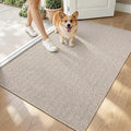 LUMI Ultra Thin Indoor Door Mat for Entrance 32"x48", Non Slip Entryway Mat, Low Profile Doormat, Unique Herringbone Design Carpet for Inside, Patio, Porch, Beige