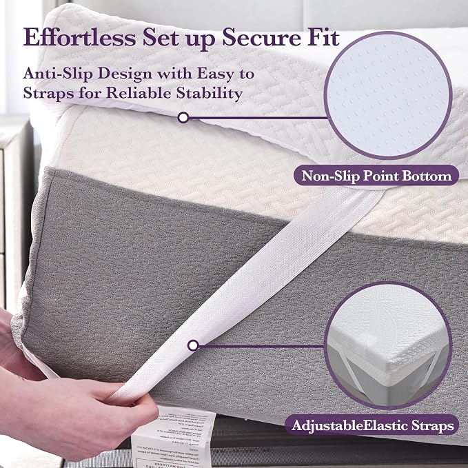 SINWEEK 3 Inch Gel Memory Foam Mattress Topper with Cooling Cover Ventilated Soft Mattress Pad, Bed Topper, CertiPUR-US Certified, Full Size