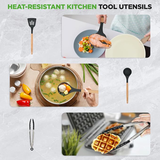 NutriChef 22-Piece Nonstick Ceramic Cookware Set – Pots and Pans Set with Bakeware, Utensils & Oven Mitts, Induction Compatible, PTFE & PFAS Free, Tempered Glass Lids, Cool-Touch Handles -Black