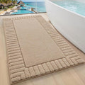 LUMI Bathroom Rugs Non Slip with Rubber Backing, Extra Soft Plush Microfiber Bath Rug Absorbent, Machine Washable Bath Mat Quick Dry for Tub, Shower, Hotel, Beige, 24"x43"