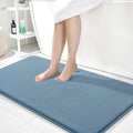 OLANLY Thick Memory Foam Large Bathroom Rugs 40x24, Extra Soft Absorbent Bath Rug, Quick Dry Bath Mat, Non-Slip, Machine Washable Mats for Bathroom, Tub and Shower, Home Decor Accessories, Airy Blue