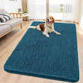 Smiry Dog Door Mat for Muddy Paws 59x35, Absorbent Dirt Trapper, Non-Slip Washable Chenille Entryway Rug for Inside Floor, Atlantic Blue, Classic Solid