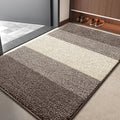 Kitinjoy Indoor Outdoor Door Mat, 40x32 Non-Slip Absorbent Dirt Trapper, Low-Profile Washable Inside Entrance Front Floor Mat, Sturdy Soft Entry Doormats for Entryway, Light Brown