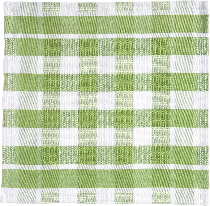 LANE LINEN Premium Cotton Kitchen Dish Towels - 6 Pack Soft Absorbent Dish Cloths, Multi Purpose Cleaning Cloths, 12"x12", Reusable Kitchen Rags - Sage Green