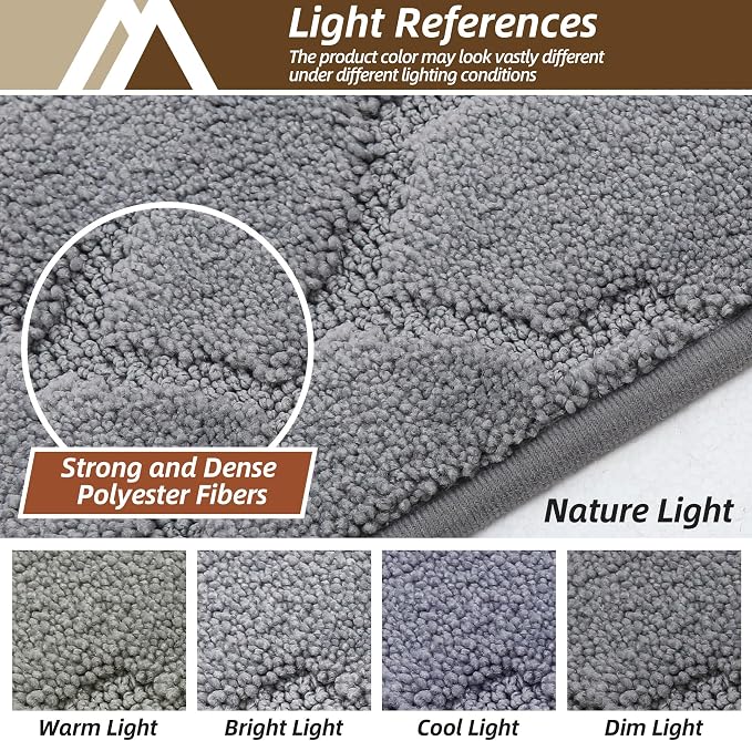 COSY HOMEER Kitchen Rugs 32"x48" Non-Slip Washable Kitchen Mats for Floor Absorbent Kitchen Carpet Soft Rugs for Kitchen,Sink Mat,Entrance,Area Rug,Grey