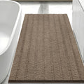 Bcoimo Large Bathroom Rug, Chenille Bath Mat with High Low Pile Design, Soft Absorbent Non Slip Bath Rug, Machine Washable Quick Dry Mat for Shower, Tub, Sink and Vanity