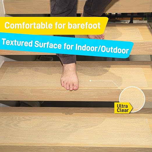 LifeGrip Anti Slip Transparent Anti Slip Tape, 6 inch by 38 feet, Non-Slip Traction Grip Tape to Tubs, Boats, Stairs, Clear, Soft, Comfortable for Bare feet (6" X 38')