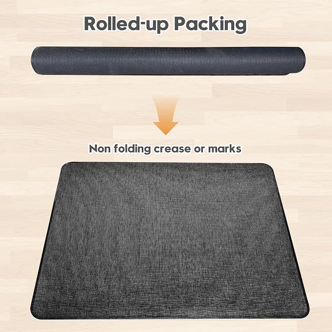 Sycoodeal Office Chair Mat for Hardwood & Tile Floor,Computer Gaming Chair Mat for Rolling Chairs Non-Curve, Anti-Slip, Heavy Duty Floor Protector for Home Office,Black (40" x 48")