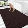 OLANLY Thick Large Bathroom Rugs 44x32, Extra Soft Absorbent Chenille Bath Rugs, Rubber Backing, Machine Wash Dry, Bath Mats for Bathroom Floor, Tub and Shower, Home Decor Accessories, Brown