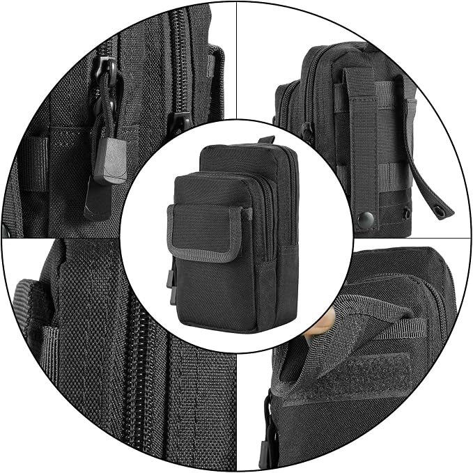 FRTKK 2 Pack Molle Pouches - Tactical Compact Water-Resistant EDC Pouch Bag Small Utility Pouch