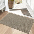 BEQHAUSE Dirt Trapper Door Mat 20" x 32", Non-Slip Washable Doormats Entrance Mat, Dirt Resistant and Absorbent Welcome Mat, Low Profile Floor Mats for Front Back Door and Entryway, Light Beige