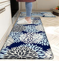 Kitchen Mats Set of 2 Cushioned Anti Fatigue Kitchen Rugs Non Slip Waterproof Kitchen Runner Memory Foam Kitchen Floor Mat Comfort Standing Mat for Sink,Office,Laundry, Navy Blue