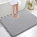 OLANLY Thick Memory Foam Large Bathroom Rugs 40x32, Extra Soft Absorbent Bath Rugs, Quick Dry Bath Mats, Non-Slip, Machine Washable Carpet for Bathroom, Tub and Shower, Home Decor Accessories, Grey