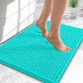 OLANLY Thick Small Bathroom Rugs 24x16, Extra Soft Absorbent Chenille Bath Rugs, Rubber Backing, Machine Wash Dry, Bath Mats for Bathroom Floor, Tub and Shower, Home Decor Accessories, Teal