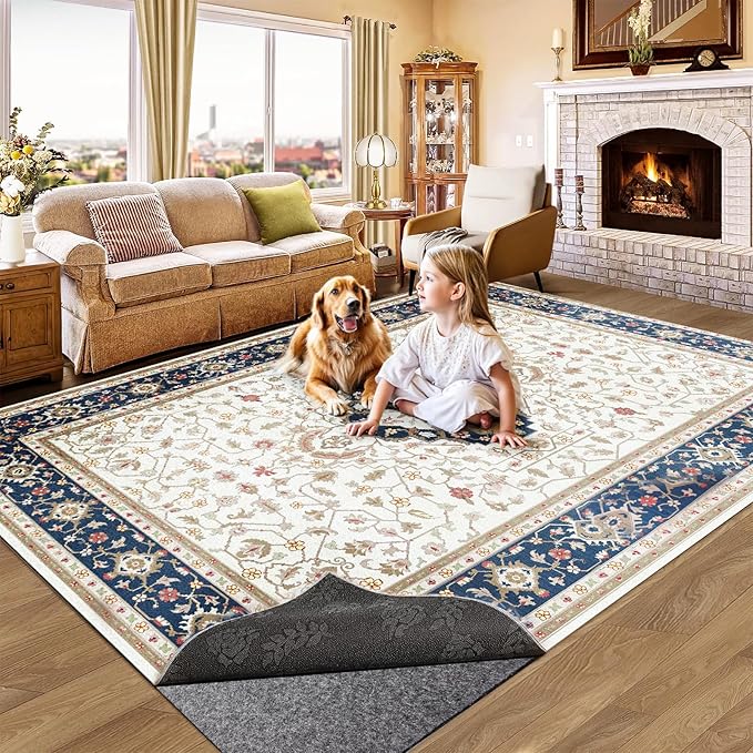 Non-Slip Rug Pads 1/4” Thick, 2x8Ft Waterproof Rugs Non Skid Rug Pad for All Floors and Finishes Durable Hardwood Floor Protective Felt Keeps Rugs in Place, Safe and Secure