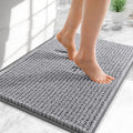 OLANLY Thick Small Bathroom Rugs 24x16, Extra Soft Absorbent Chenille Bath Rugs, Rubber Backing, Machine Wash Dry, Bath Mats for Bathroom Floor, Tub and Shower, Home Decor Accessories, Grey