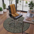 60"x60" Office Chair Mat for Hardwood Tile Floor, Under Desk Carpet Protector for Rolling Computer Chair Mat, Machine Washable Round Area Rug, Anti-Slip 1/5" Thick Low Pile Thin Floor Mat, Moss Green