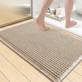 Smiry Waffle Bath Mat 36x24, Extra Soft Absorbent Bathroom Rugs, Non Slip Machine Washable Quick Dry Bath Rugs for Bathroom Floor, Tub, Shower, Home Decor Accessories, Brown & Cream