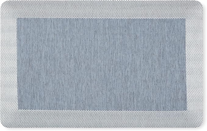 MARTHA STEWART Mira Modern Heathered Anti-Fatigue Air-Infused Kitchen Mat, Blue, 19.6"x32"