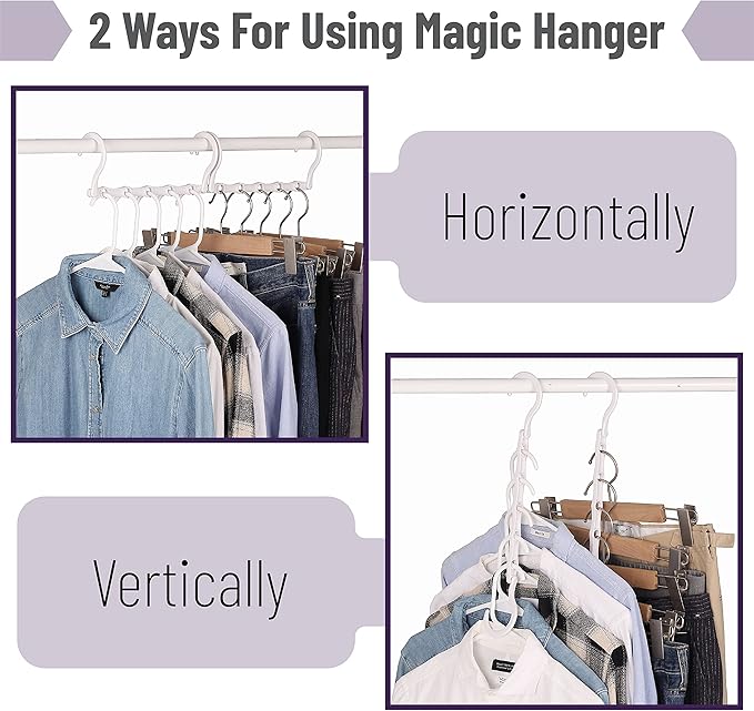 Mr. Pen- Space Saving Hangers, 16 pcs, 360° Rotating Hooks, Magic Cascading Hanger Organizer with 5 Enclosed Slots, Closet Organizers and Storage for Clothes, College Dorm Room Essentials