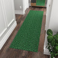 Ottomanson 2'7" x 6' Hallway Runner - Extra Durable Non-Slip Rug Mat for Indoor & Outdoor Use - Ideal for Kitchen, Entryway & Garage - High-Traffic Carpet, Green