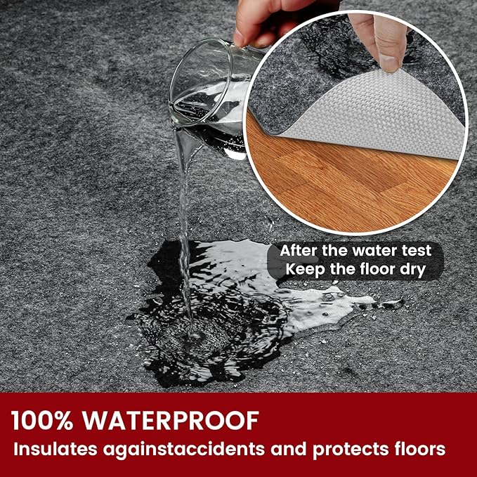 Waterproof Rug Pad, 3x5 ft Area Rug Non-Slip Carpet Pad, Non-Slip Rug Pads for All Floors and Finishes, Felt Pad for Hardwood Floors, Keeps Carpets in Place Soft and Safe