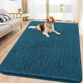 Smiry Dog Door Mat for Muddy Paws 71x46, Absorbent Dirt Trapper, Non-Slip Washable Chenille Entryway Rug for Inside Floor, Atlantic Blue, Classic Solid