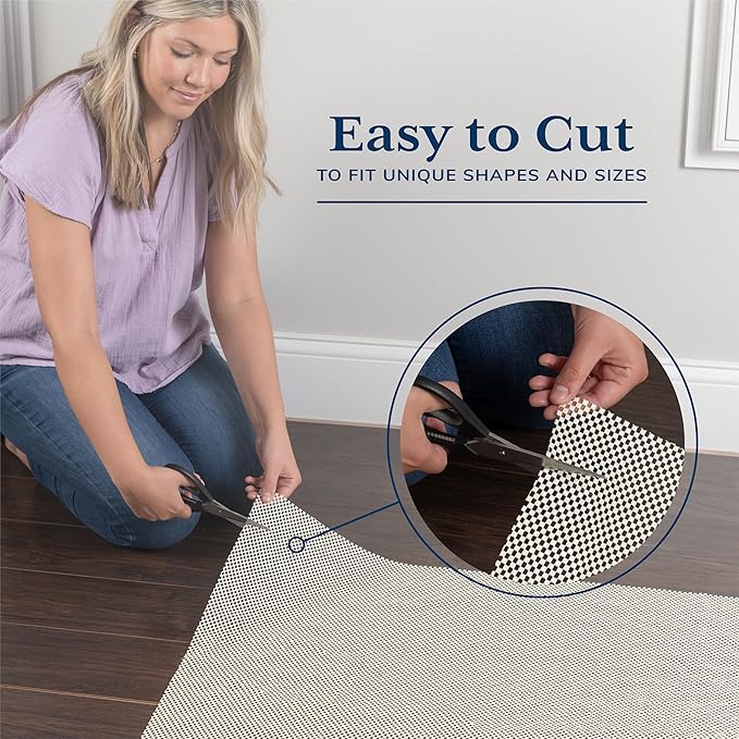 Veken 6x8 Ft Rug Pad Gripper for Hardwood Floors, Non Slip Rug Pads for Area Rugs, Thick Rug Grippers for Tile Floors, Under Carpet Anti Skid Mat, Keep Your Rugs Safe and in Place