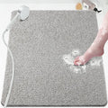 Shower Mat Bathtub Mat Non-Slip,32x24 inch, Soft Tub Mat with Drain,PVC Loofah Bath Mat (Phthalate Free) for Tub and Bathroom,Quick Drying,Grey