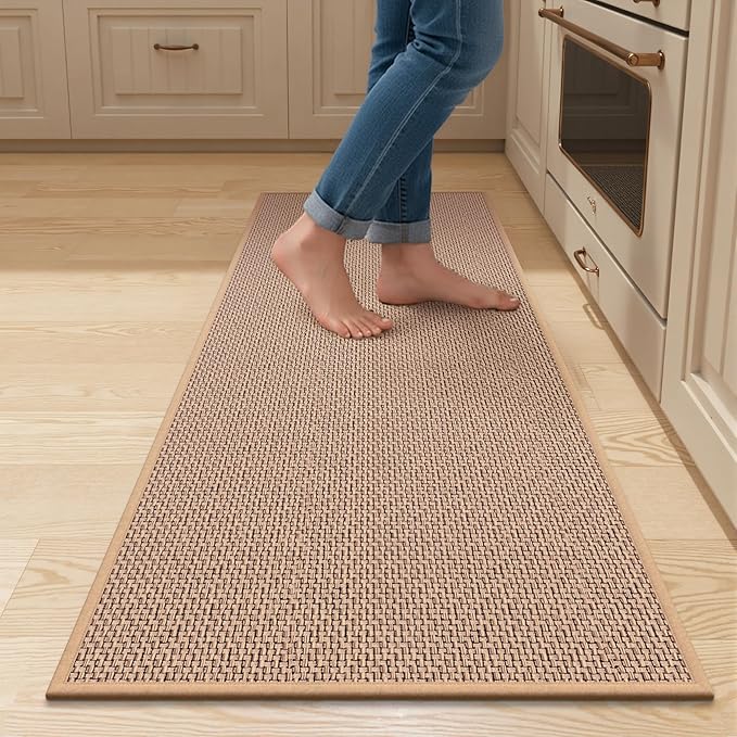 Kitchen Mats for Floor - Kitchen Rugs Non Slip Washable 20"x47", Beige