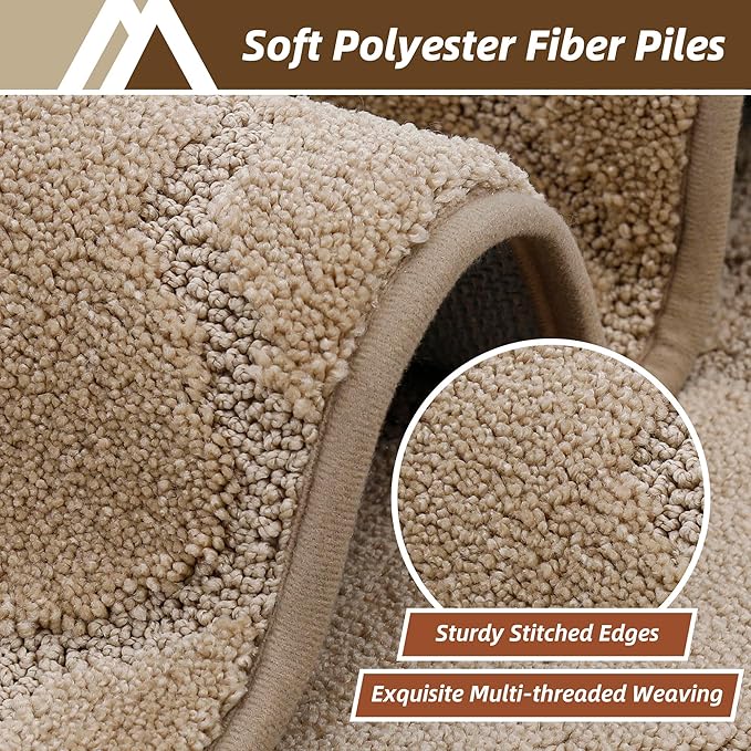 COSY HOMEER Kitchen Rugs 24"x36" Non-Slip Washable Kitchen Mats for Floor Absorbent Kitchen Carpet Soft Rugs for Kitchen,Sink Mat,Entrance,Area Rug,Beige