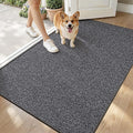 LUMI Ultra Thin Indoor Door Mat for Entrance 36"x56", Non Slip Entryway Mat, Low Profile Doormat, Unique Herringbone Design Carpet for Inside, Patio, Porch, Charcoal Gray