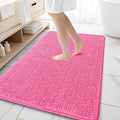 OLANLY Large Bathroom Rugs 59x35, Extra Soft Absorbent Chenille Bath Rugs, Rubber Backing Quick Dry, Machine Washable Bath Mats for Bathroom Floor, Tub and Shower, Home Decor Accessories, Hot Pink