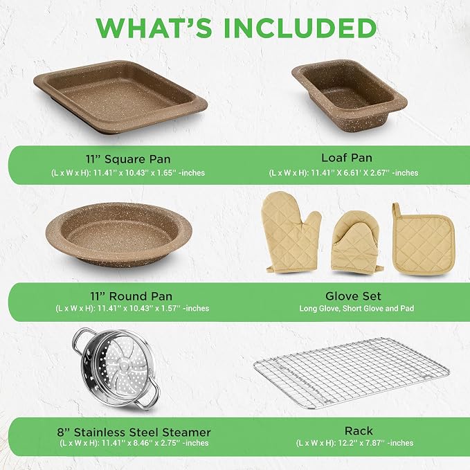 NutriChef 22‑Piece Non‑Stick Ceramic Pots and Pans Set – For All Cooktops Including Induction – PTFE & PFAS Free, Includes Bakeware & Utensils