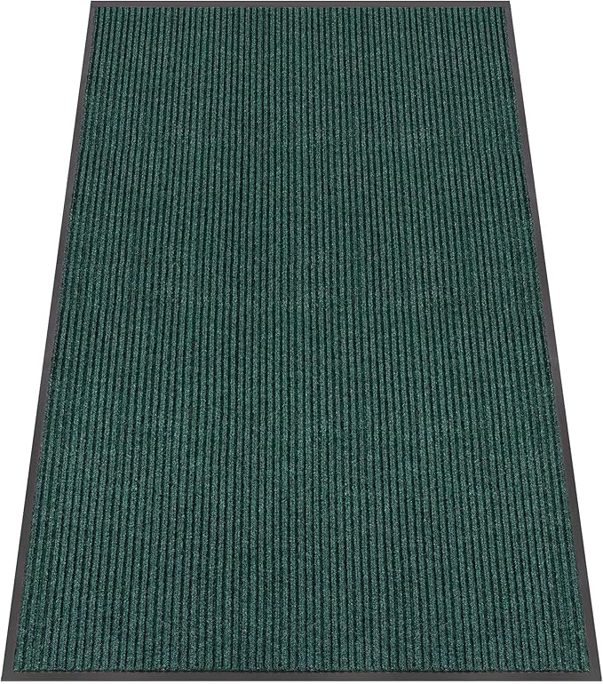 Indoor Outdoor Door Mat, 8’x 4' Doormat for Entryway, Rubber Backing Non Slip Front Door Mat Outside Entrance, Super Absorbent Commercial Floor Mat for Home Office, Green
