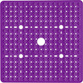 Large Square Shower Mat 27 x 27 Inch Clear Purple, Non Slip Shower Bathtub Mats for Inside Shower With Big Suction Cups Drain Holes, Anti Slip Bathroom Floor Stall Mats, Easy Clean, BPA-Free