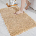 COSY HOMEER Bath Rugs for Bathroom Extra Thick - Anti-Slip Bath Mats Soft Plush Yarn Shaggy 100% Strong Mirco Polyeste Mat Living Room Bedroom Mat Floor Water Absorbent(Beige,24x36 - Inches)