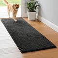 SUBRTEX Bathroom Rugs, 24" x 60" Chenille Bath Rug Soft Short Plush Bath Mat Soft Shower Mat Water Absorbent Shower Mat Quick Dry Machine Washable, Black