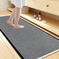 Smiry Waffle Bath Mat 47x24, Extra Soft Absorbent Bathroom Rugs, Non Slip Machine Washable Quick Dry Bath Rugs for Bathroom Floor, Tub, Shower, Home Decor Accessories, Black & Cream