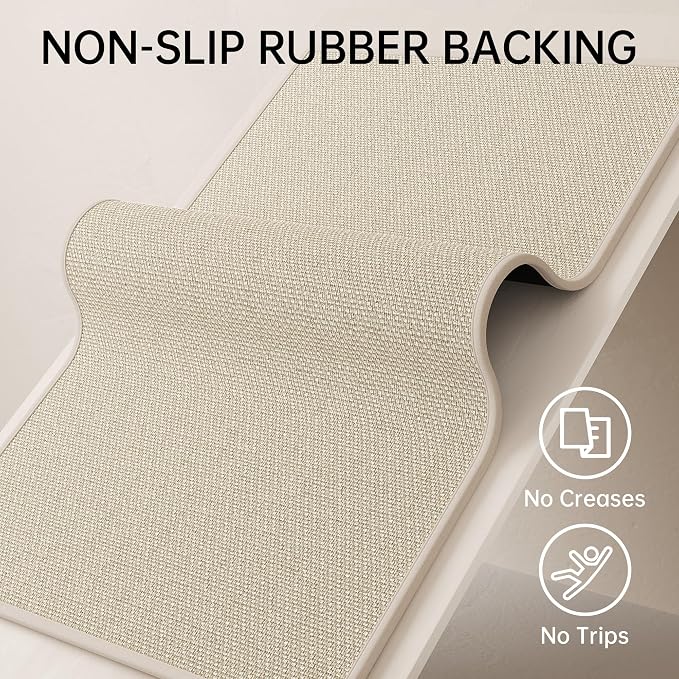 Mecko Bath Mat, Ultra Absorbent Quick Dry Bathroom Floor Mats-Upgraded Thin Cozy Cloth Bathroom Mat Fit Under Door, Rubber Non-Slip Bathroom Rug for Bathtub, Sink, Shower Room(Oatmeal,24"x36")