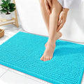 OLANLY Thick Bathroom Rugs 36x24, Extra Soft Absorbent Chenille Bath Rugs, Rubber Backing, Machine Wash Dry, Bath Mats for Bathroom Floor, Tub and Shower, Home Decor Accessories, Aqua Sky