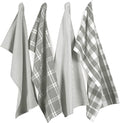 LANE LINEN 100% Cotton Kitchen Dish Cloths, Ultra Soft Absorbent Quick Drying Dish Towels, Multiweave Wash Cloths Dish Towel Sets, 13x28 Inches, 4 Pack - Grey