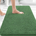 OLANLY Bathroom Rugs 35x24, Extra Soft Absorbent Chenille Bath Rugs, Rubber Backing Quick Dry, Machine Washable Bath Mats for Bathroom Floor, Tub and Shower, Home Decor Accessories, Olive Green