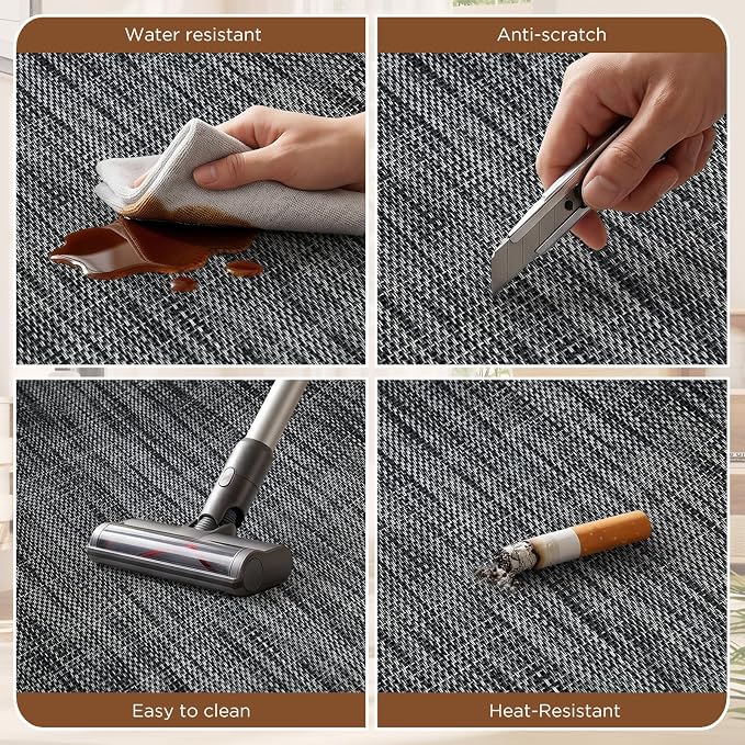 Office Chair Mat for Hardwood Floor 36x48 Inch, Non-Slip Heavy Duty Floor Protector, Easy Glide PVC Mat for Rolling Chairs, Ideal for Wood Tile & Hard Floors(Black)