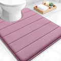 OLANLY Memory Foam Toilet Rugs U Shaped 24x20, Super Soft Absorbent Contour Bath Rugs, Quick Dry, Machine Washable Toilet Mat, Bathmat Floor Carpet, Bathroom Home Decor Accessories, Deep Plum