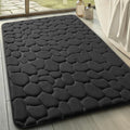 YIHOUSE Memory Foam Bath Mat Cobblestone Bathroom Rugs Super Water Absorbent Bath Mats for Bathroom Machine Washable Bath Rugs(24 x 36,Black)